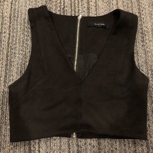 Olivaceous crop shirt